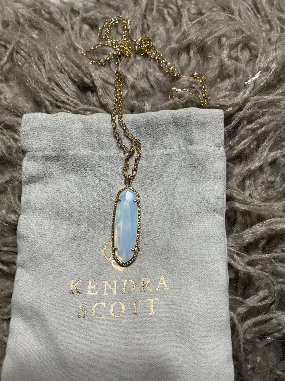 Kendra Scott Gold Opalized Elongated Pendant Necklace